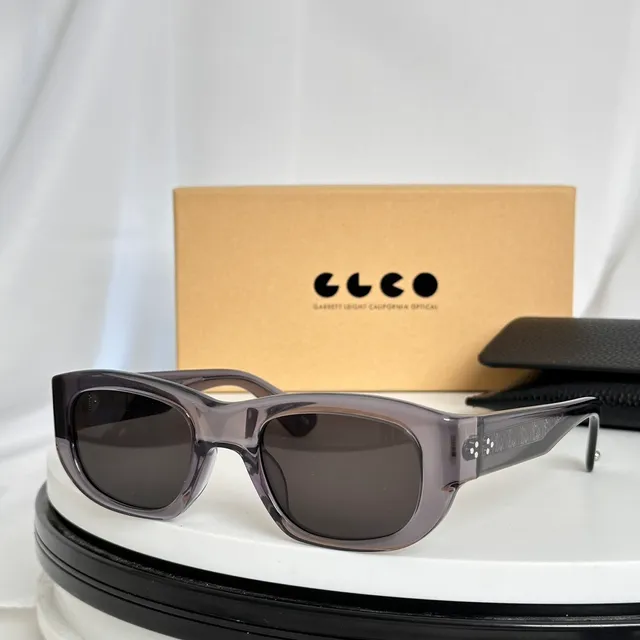 Garrett Leight California Optical نظارات شمسية سوداء مستطيلة 9