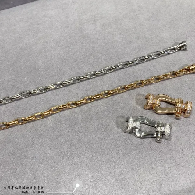 Gold and Silver Horseshoe-Clasp Crystal Link Bracelets 4