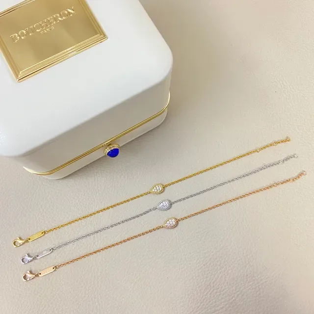 Bracelets chaîne rope avec charme de goutte pavé en tons or et argent 2