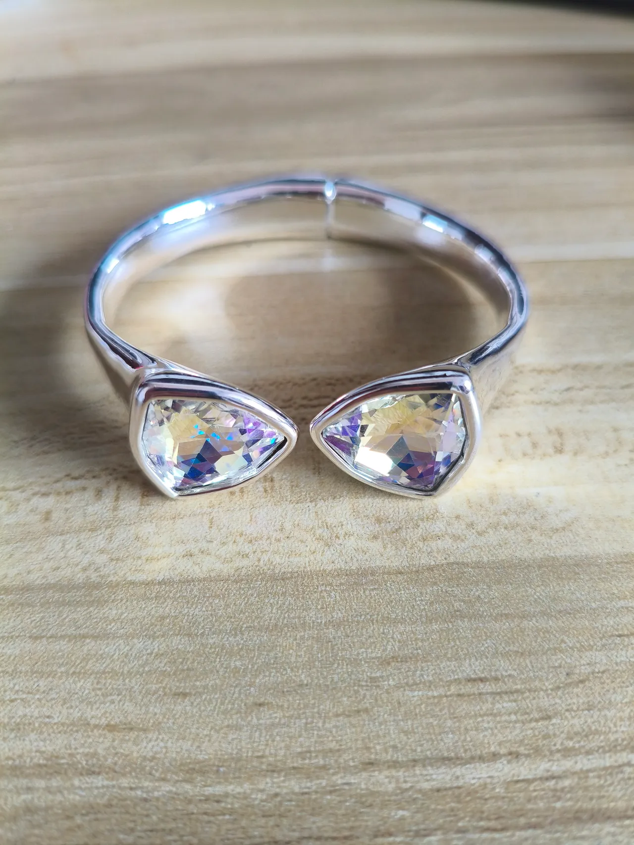 Gold and Silver Tone Teardrop Stone Open-Cuff Bracelets 15