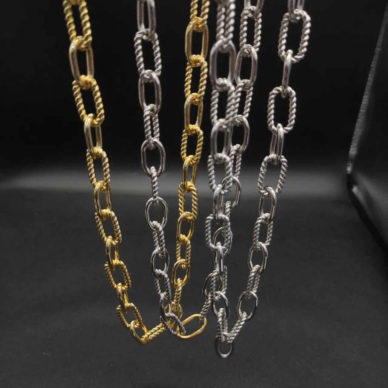 Gold and Silver Twisted Rope-Link Chain Necklaces 4