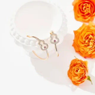 Brincos de ouro com diamantes rosa pavé