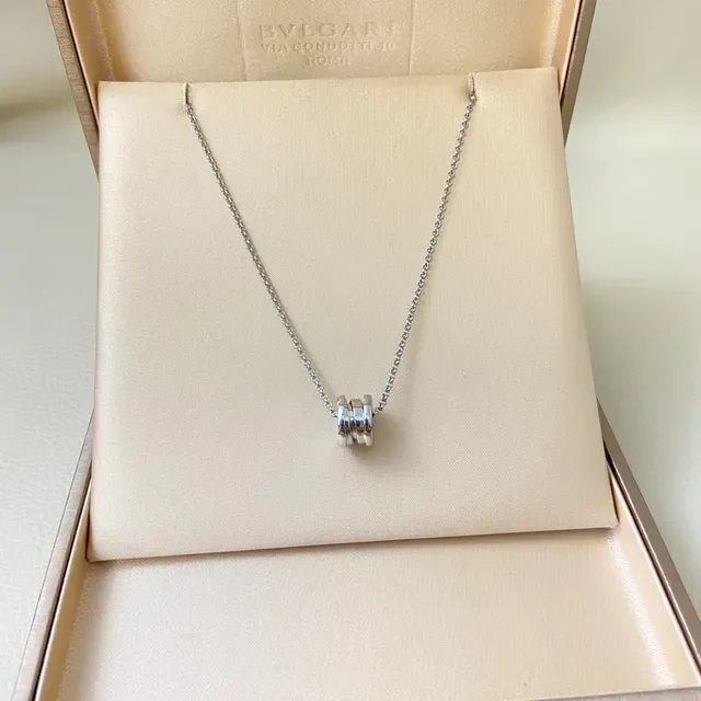 金色银色玫瑰金圆柱桶形吊坠项链 4