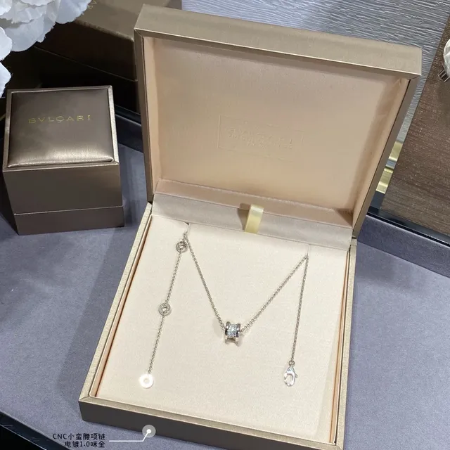 সোনা, রুপা, গোল্ড রোজ Pavé ব্যারেল চার্ম নেকলেস 3
