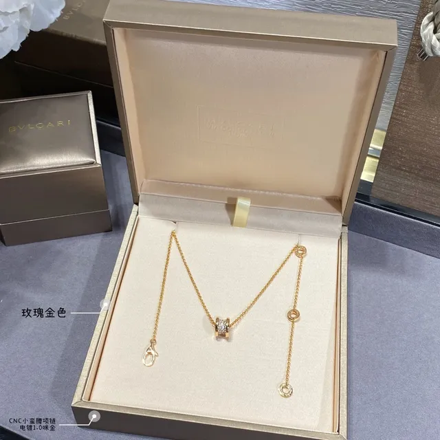 সোনা, রুপা, গোল্ড রোজ Pavé ব্যারেল চার্ম নেকলেস 4