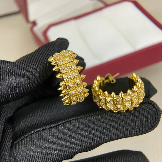 Gold Silver Spiked Pavé-Set Ring 5
