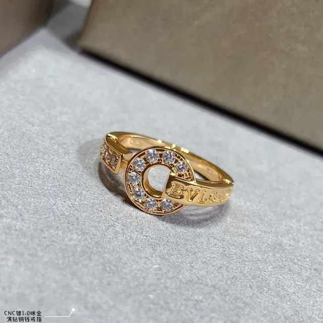 Gold-Tone Circular Pavé Crystal Ring 3