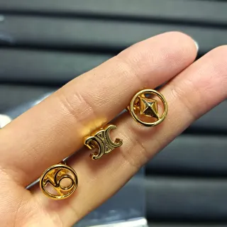 Gold-Tone Logo Cutout Openwork Stackable Rings
