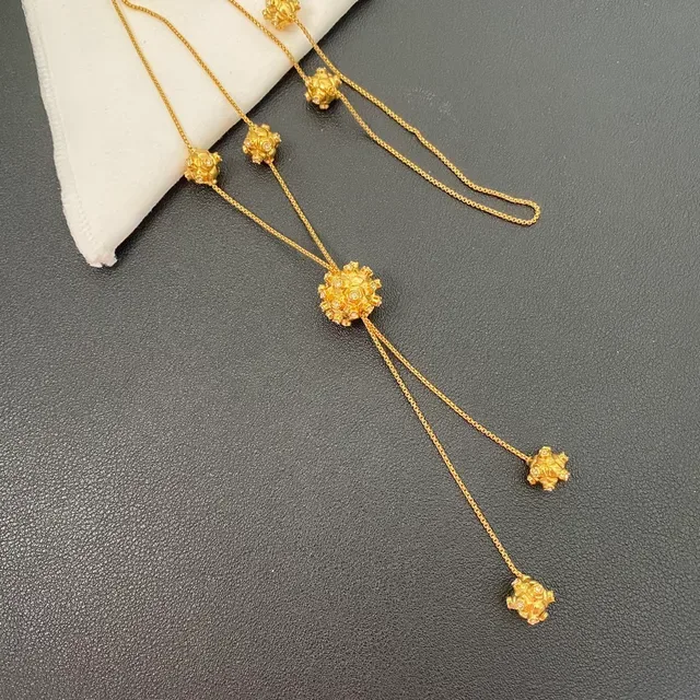 Gold-Tone Multi-Pendant Dangling Chain Necklaces 8