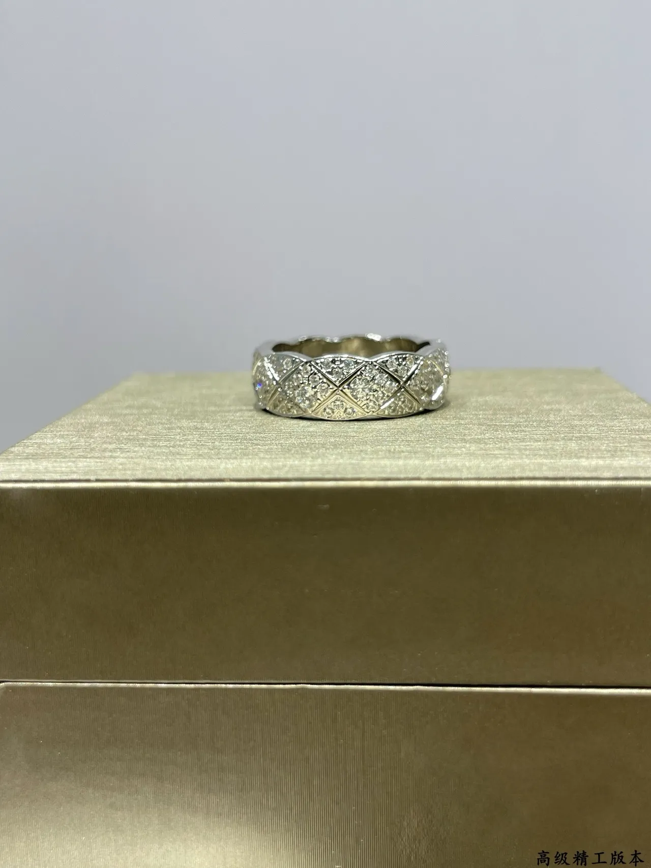 Gold-Tone Woven Pavé Ring 4