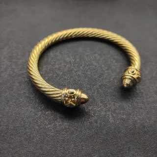 Bracelete Aberto Dourado Trançado Cablado