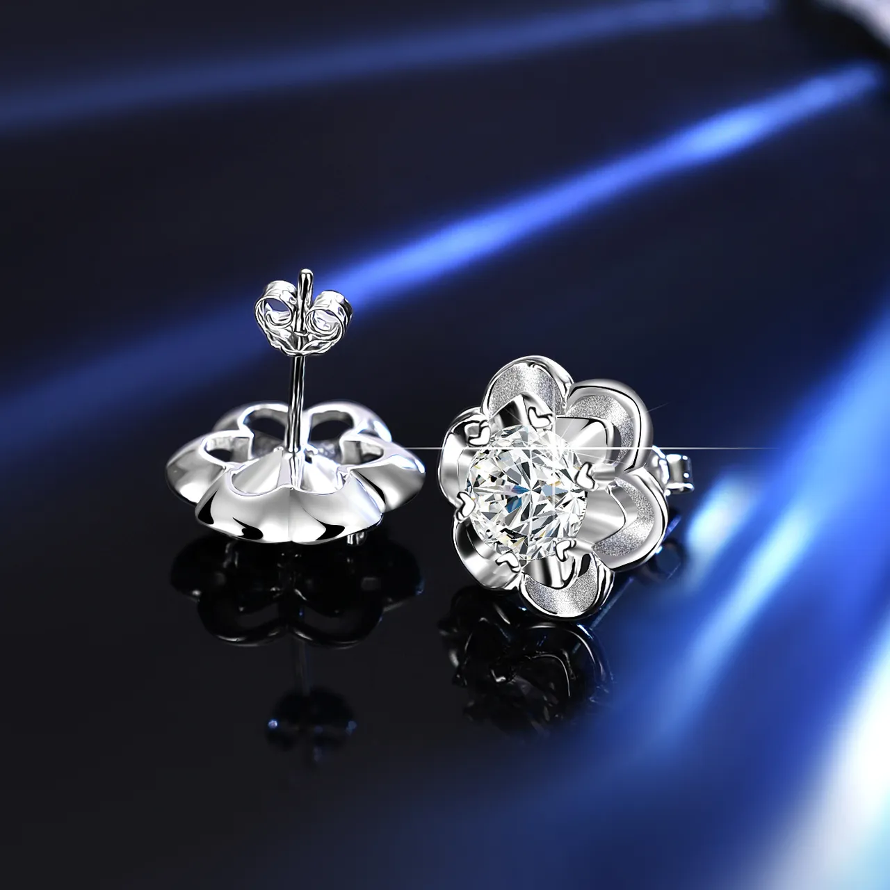 GRA Moissanite Cushion-Cut Halo Ring Set Silver Tone Rings 7