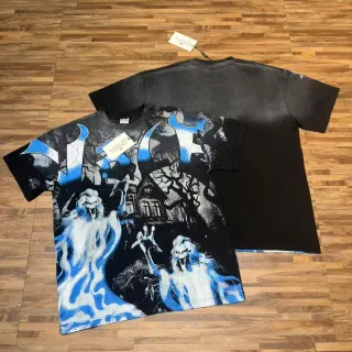 Graphic-Print Horror-Themed Oversized T-Shirt