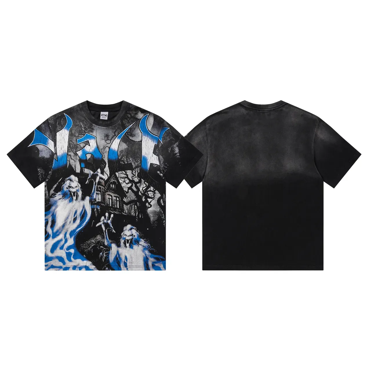 Graphic-Print Horror-Themed Oversized T-Shirt 4