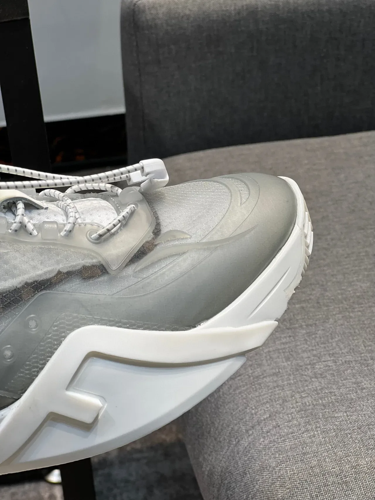 Gray and Green Chunky Sole Lifestyle Sneaker 3