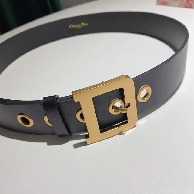 Cinto de couro cinza-dourado com fivela D-Ring estreita 7