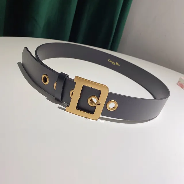 Cinto de couro cinza-dourado com fivela D-Ring estreita 8