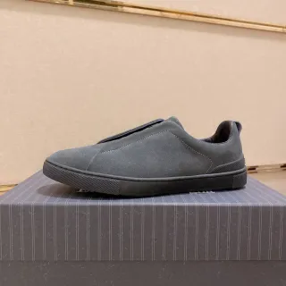 Gray Suede Slip-On Sneaker