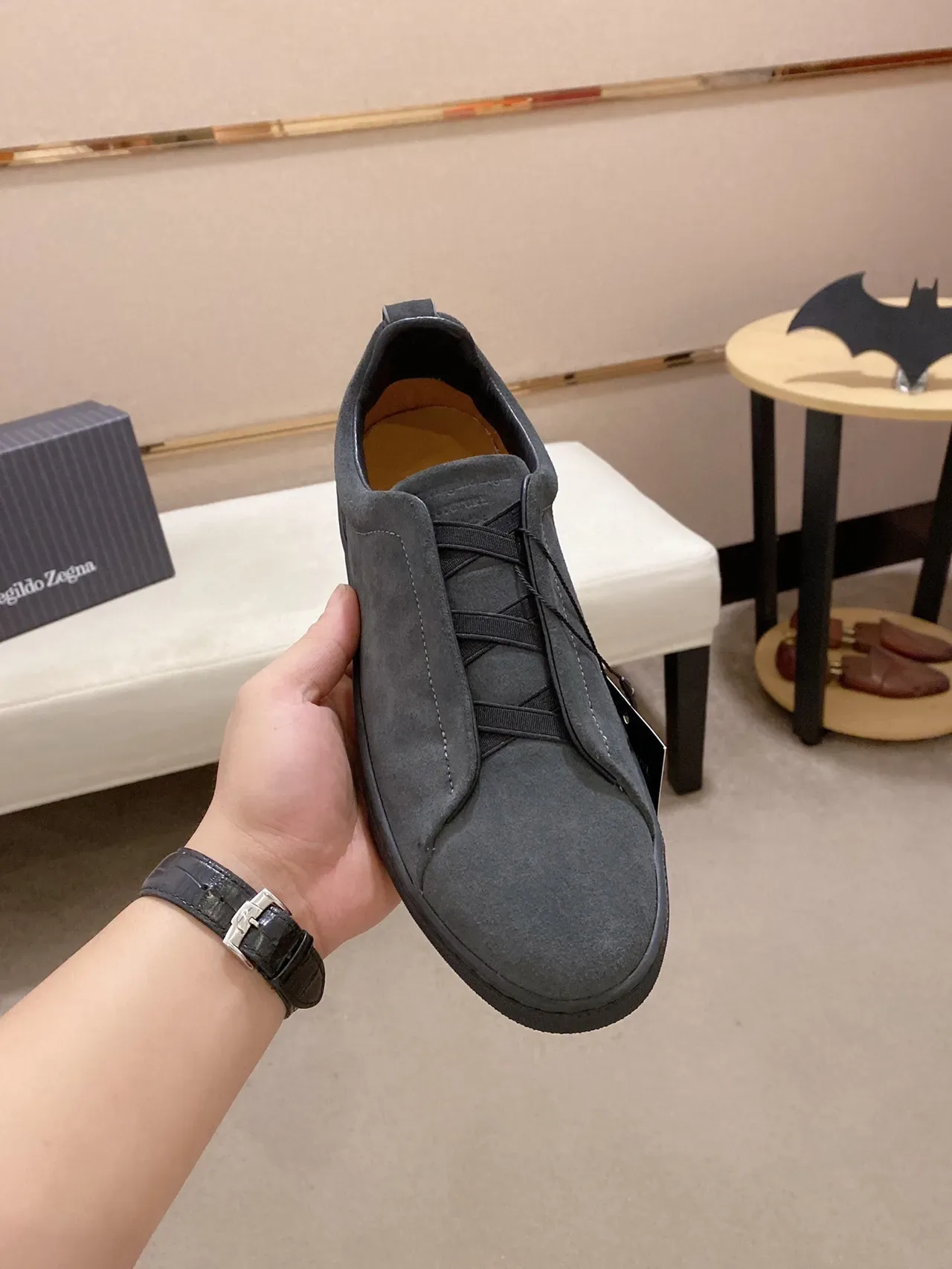 Gray Suede Slip-On Sneaker 8