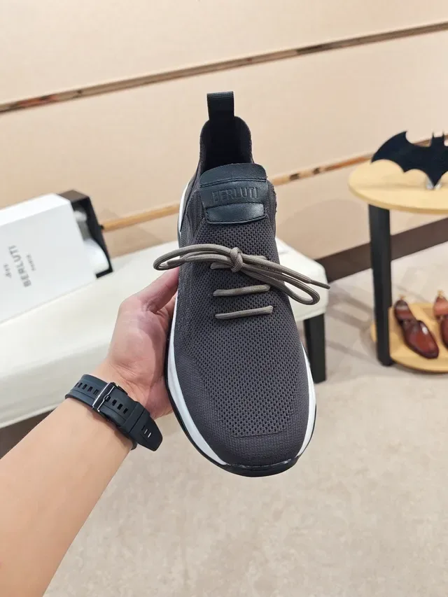 Gray White Knit Upper Sculpted Two-Tone Midsole Sneakers 5