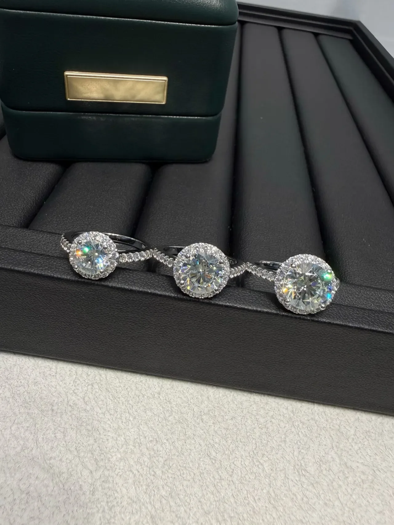 Halo Setting Round Brilliant Diamond Ring 5