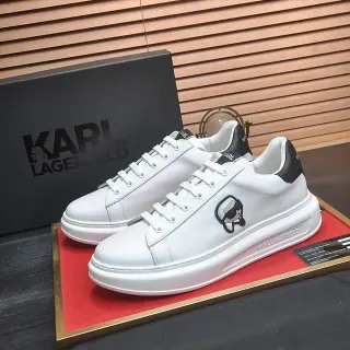 Karl Lagerfeld IKONIK حذاء رياضي أسلوب حياة أبيض أسود منخفض القمة منصة