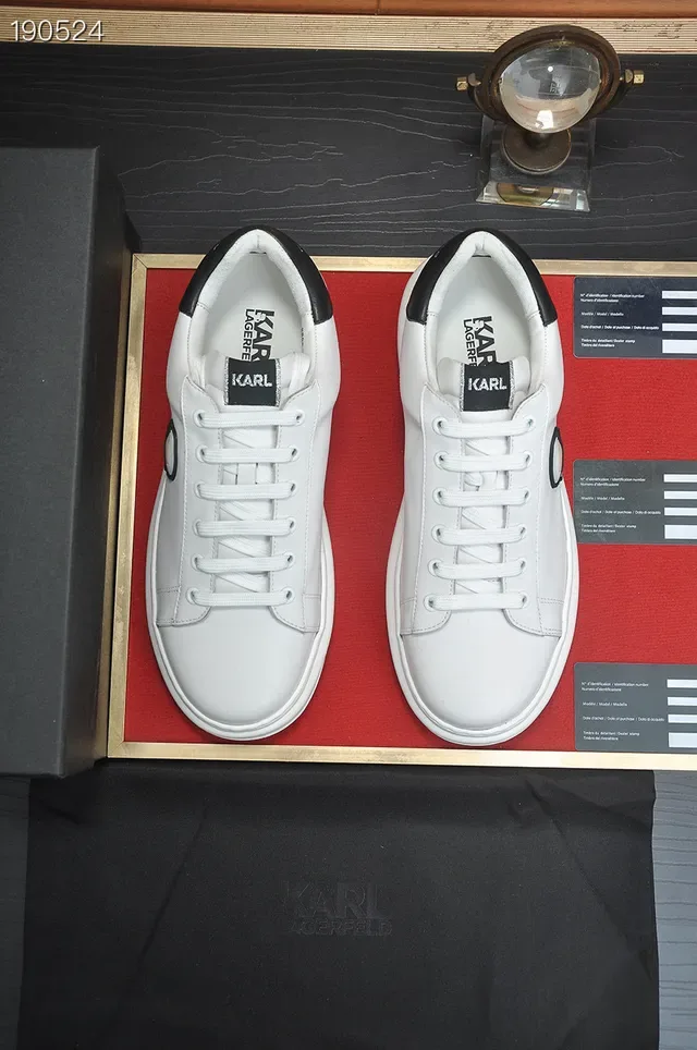 Karl Lagerfeld IKONIK White Black Low-Top Platform Sole Lifestyle Sneakers 5