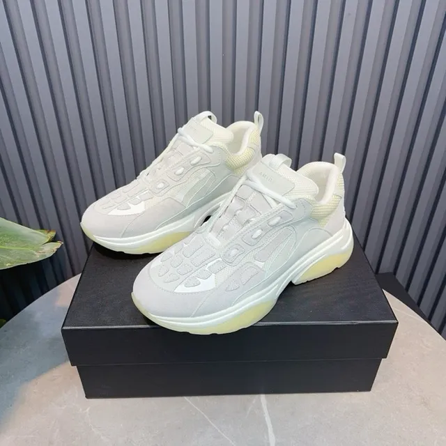 Light Gray and Pale Yellow Chunky Sneakers 8