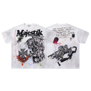 تي شيرت أوفرسايز Majestik بطباعة جرافيك على الوجهين