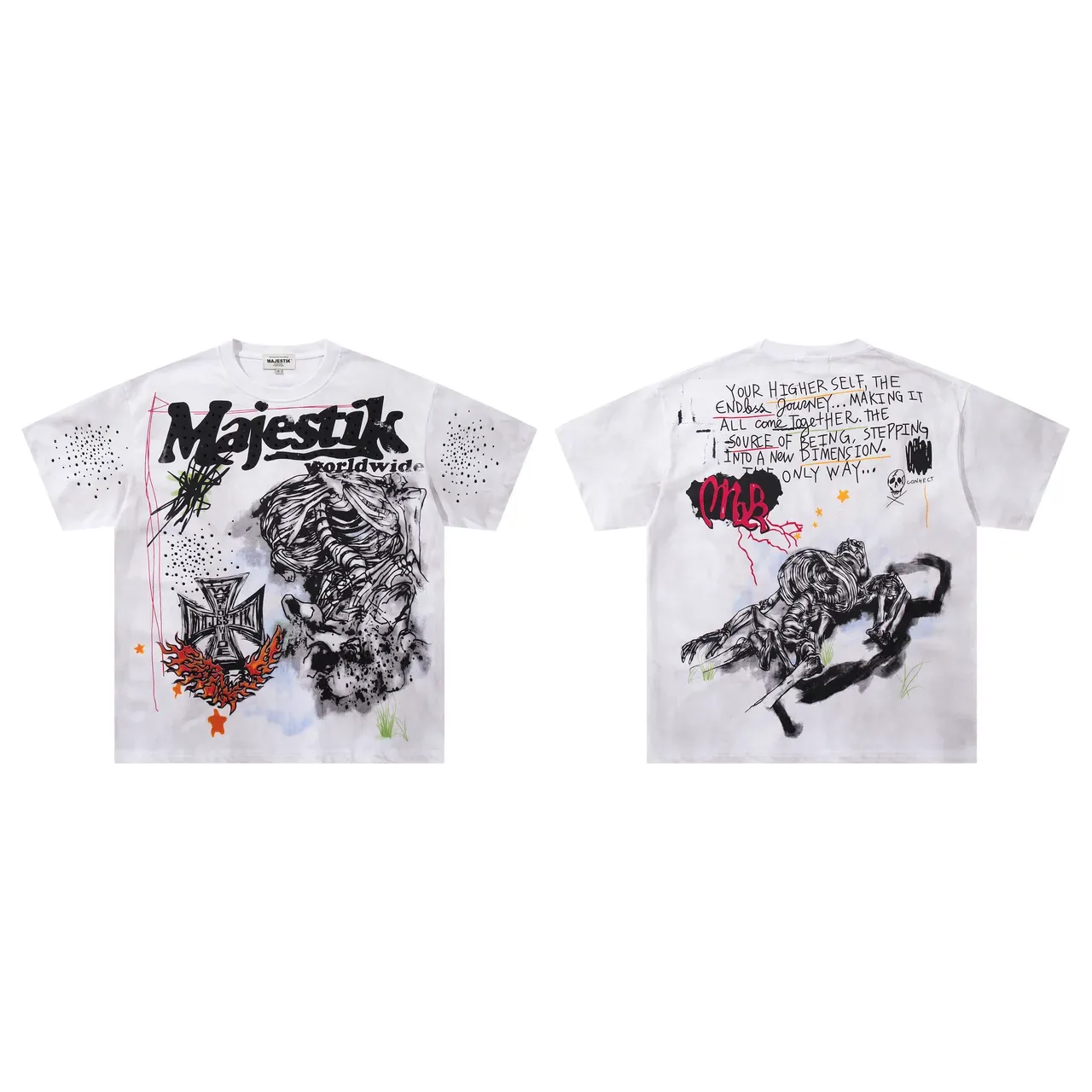 Majestik Double-Sided Graphic Print Oversized T-Shirt 2