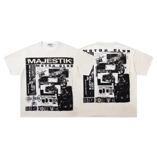 تي شيرت Majestik Motor Club بتصميم كولاج جرافيك