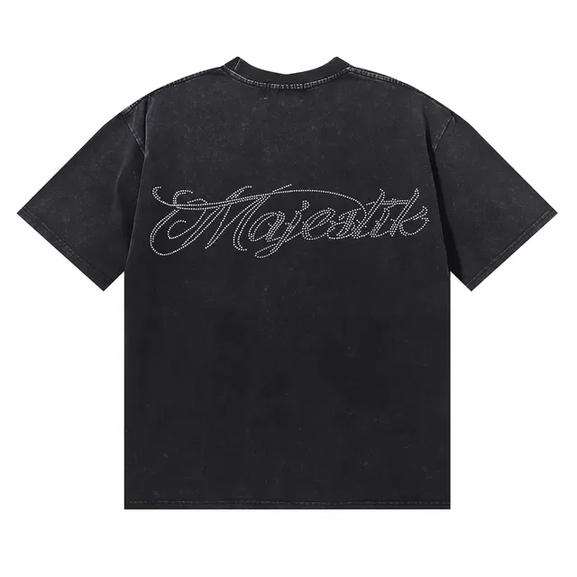 MAJESTIK Oversized Distressed Black Graphic T-Shirt 2