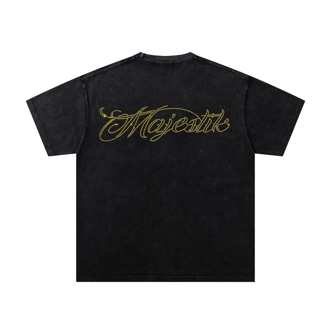 Camiseta oversized acid wash negra con estampado de deportes de carreras MAJESTIK 3