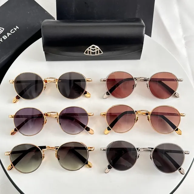 MAYBACH Round Metal Frame Gradient Lens Sunglasses 4