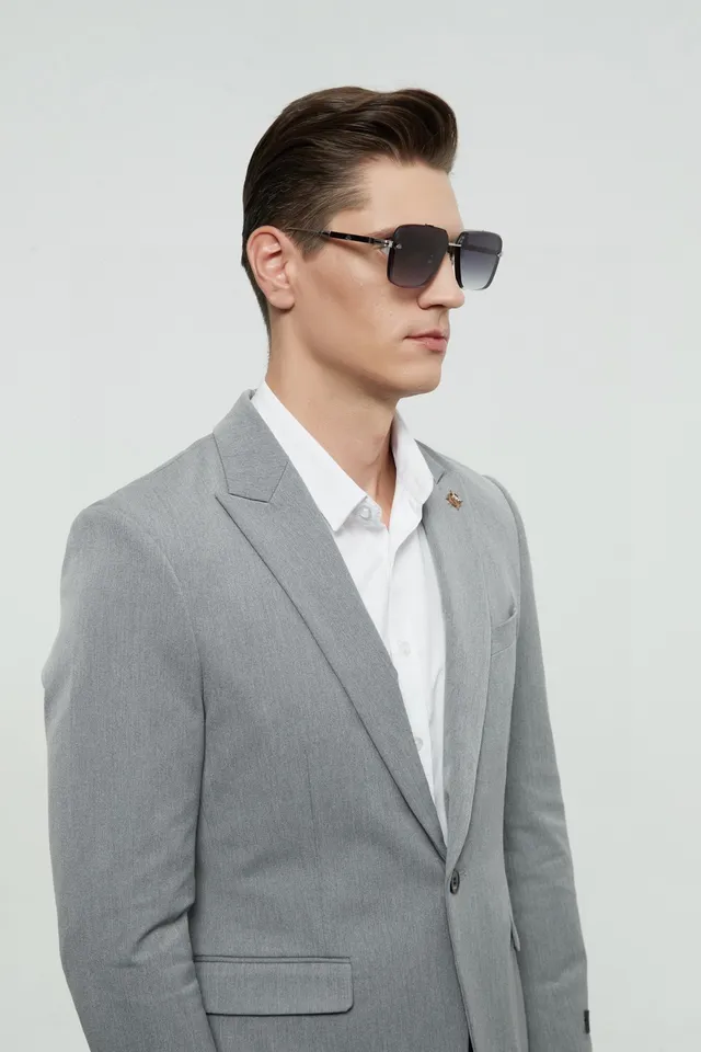 Metal Frame Square Aviator Gradient Tint Sunglasses 6