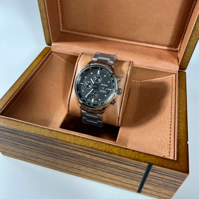 Mido Multifort Chronograph Automatic Dark Dial Stainless Steel Mechanical Watch 6