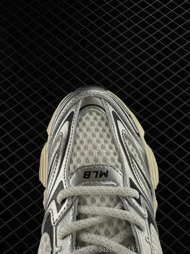MLB Big Ball Chunky Silver Cream Chunky Sneakers 2