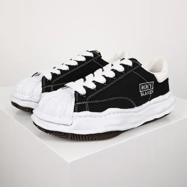 MMY BLAKEY Black and White Deconstructed Canvas Sneaker 2