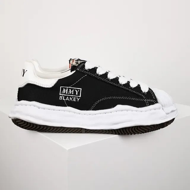 MMY BLAKEY Black and White Deconstructed Canvas Sneaker 3