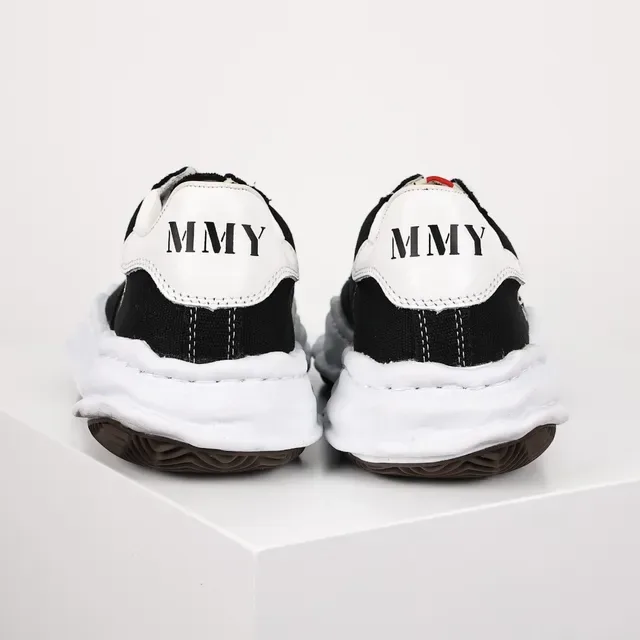 MMY BLAKEY Black and White Deconstructed Canvas Sneaker 8