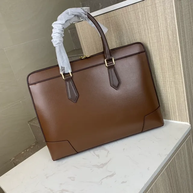 Montblanc Meisterstück भूरा संरचित टॉप-हैंडल टोट बैग 2