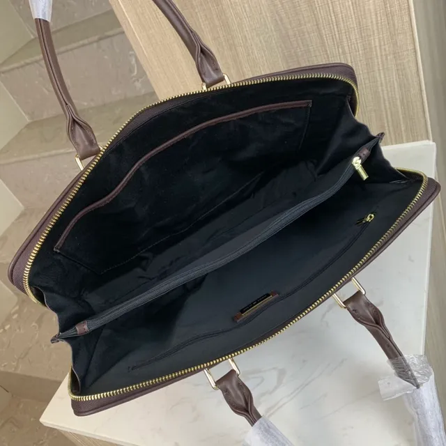 Montblanc Meisterstück भूरा संरचित टॉप-हैंडल टोट बैग 6
