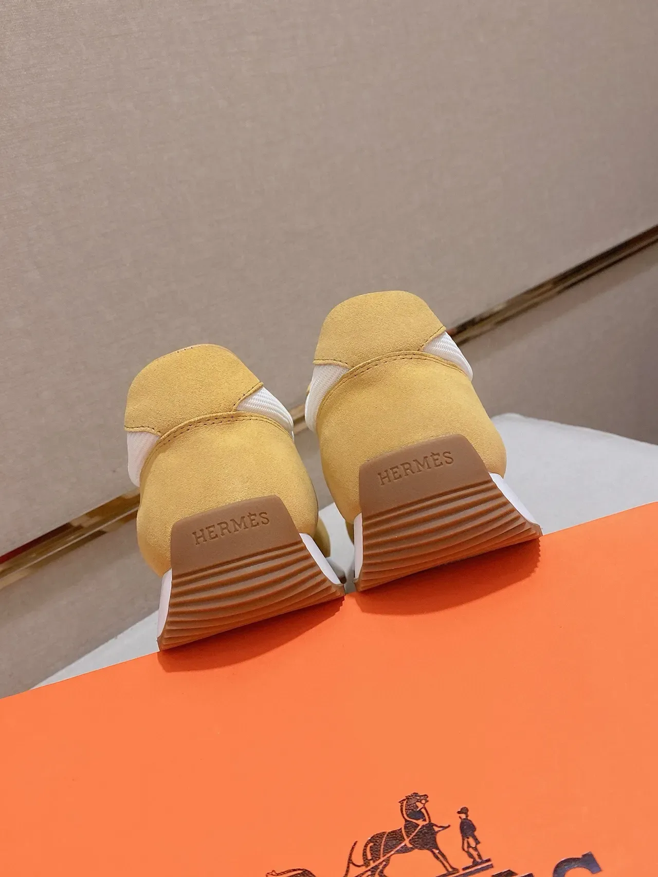 Mustard and White Panelled Retro Runner Sneaker 8