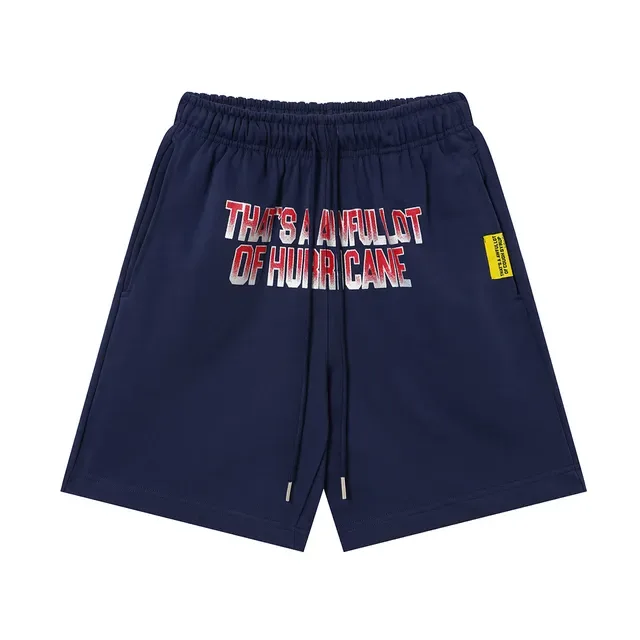 Shorts de cintura elástica con impresión gráfica en degradado azul navy 2