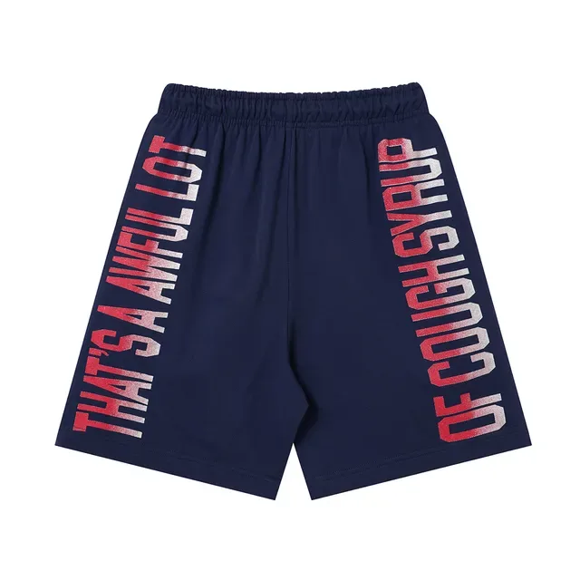Shorts de cintura elástica con impresión gráfica en degradado azul navy 3