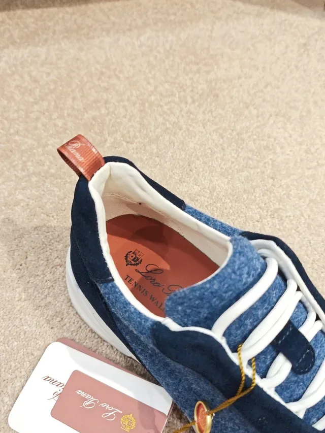 Navy Blue Mixed-Material Upper Sculpted White Midsole Sneakers 4