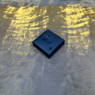 خاتم أزرق بحري Pavé-Set شريط رفيع