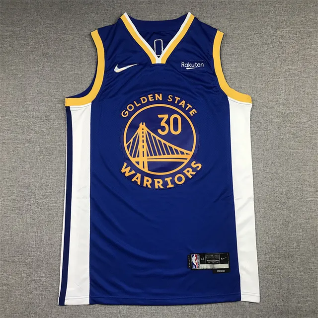 NBA Golden State Warriors Stephen Curry #30 নেভি, সোনালী, সাদা সাইড প্যানেল জার্সি 2