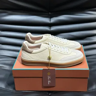 Off-White Cream Leather Low-Top Lifestyle Sneakers