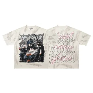 تيشيرت Off-White بطباعة جرافيك وأكمام راينستون